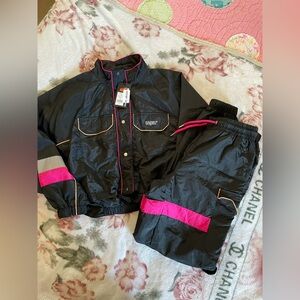 Black and Pink Women's Track Suit by Snipes. Medium jacket and small pants